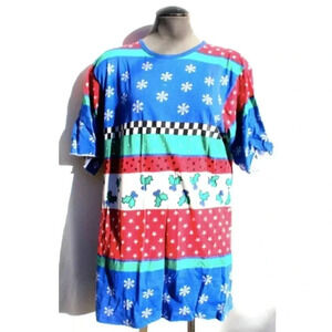 Vtg 1980s St. Eve Christmas Holiday Mens Short Sleeve Graphic T-Shirt